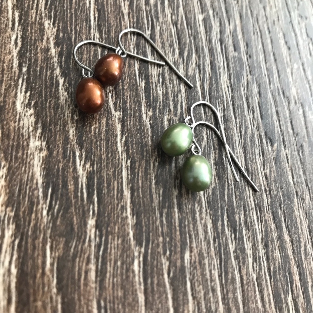BOGO Genuine Pearl Dangle Earrings Bundle